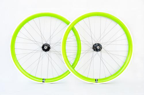 Lime Green single speed wheelset