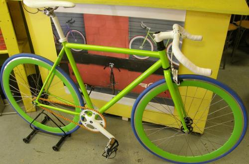 Green works on fixie