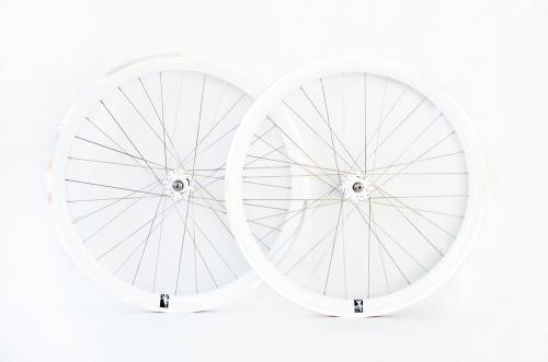 Single Brand wheelset for fixie bikes White single speed wheelset